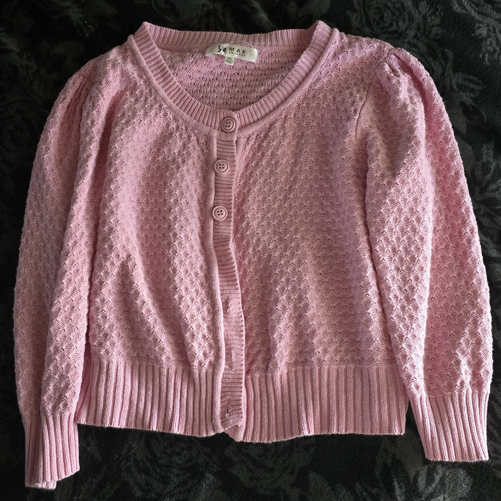 YEMAK Women's Cropped Cardigan Sweater – 3/4 Sleeve Crewneck